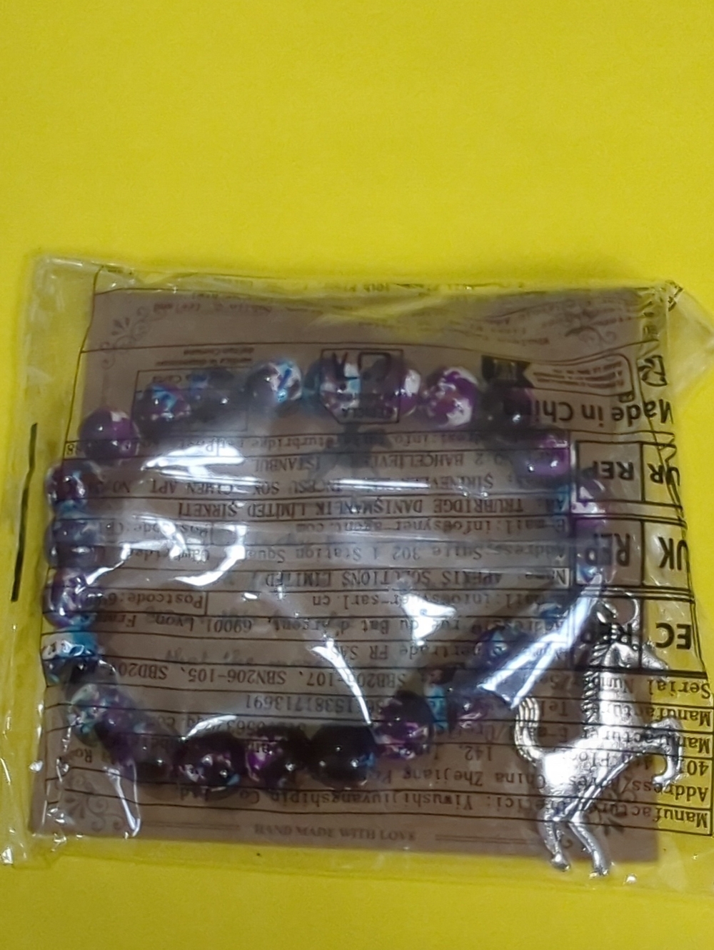 Horse Pendant Stretch Bracelet Multiple Color Purples W/ Inspirational Quote NWT - Picture 8 of 14